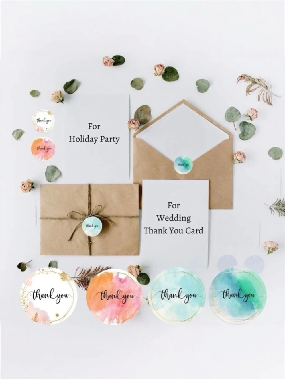 500 Thank You Stickers Roll 1” Round Packaging Labels Small Business NWT
